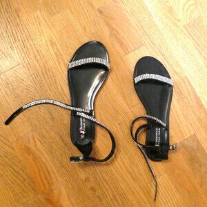 Greenwich Polo Club Black Rhinestone Sparkle Sandals